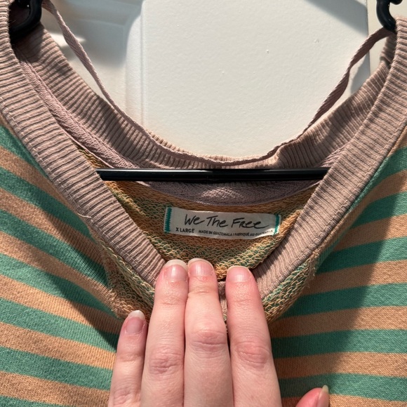 Free People Classic Striped Oversized Crewneck XL - Picture 3 of 3